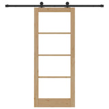 Porta scorrevole ORKDAL Naturale e Nero 83 x 202 cm