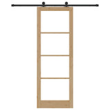 Porta scorrevole ORKDAL Naturale e Nero 83 x 232 cm