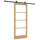 Porta scorrevole ORKDAL Naturale e Nero 86 x 198,5 cm