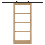 Porta scorrevole ORKDAL Naturale e Nero 86 x 198,5 cm