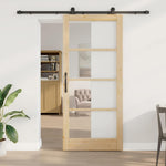 Porta Scorrevole ORKDAL Marrone 93 x 211 cm Legno e metallo