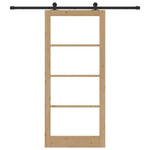 Porta Scorrevole ORKDAL Marrone 93 x 211 cm Legno e metallo