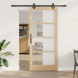 Porta scorrevole ORKDAL Naturale e Nero 93 x 211 cm