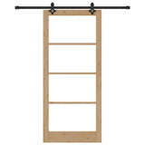 Porta scorrevole ORKDAL Naturale e Nero 93 x 211 cm