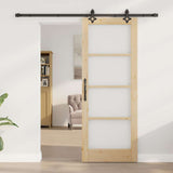 Porta scorrevole ORKDAL Naturale e Nero 78 x 202 cm