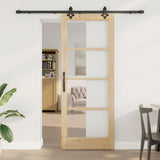 Porta scorrevole ORKDAL Naturale e Nero 83 x 211 cm
