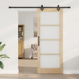 Porta scorrevole ORKDAL Naturale e Nero 83 x 211 cm