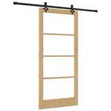 Porta scorrevole ORKDAL Naturale e Nero 93 x 202 cm