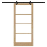 Porta scorrevole ORKDAL Naturale e Nero 93 x 202 cm