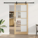 Porta scorrevole ORKDAL Naturale e Nero 93 x 211 cm