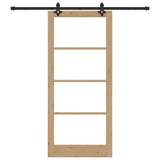 Porta scorrevole ORKDAL Naturale e Nero 93 x 211 cm