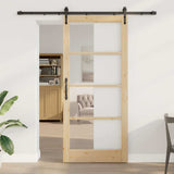 Porta scorrevole Naturale e Nero 93 x 211 cm