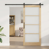 Porta scorrevole Naturale e Nero 93 x 211 cm