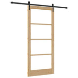 Porta scorrevole Naturale e Nero 93 x 211 cm