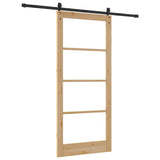 Porta scorrevole Naturale e Nero 93 x 211 cm