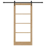 Porta scorrevole Naturale e Nero 93 x 211 cm