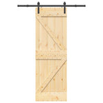 Porta Scorrevole con Set Hardware 70x210 cm Legno Massello Pino