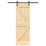 Porta Scorrevole con Set Hardware 70x210 cm Legno Massello Pino