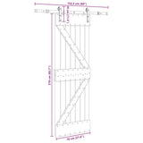 Porta Scorrevole con Set Hardware 70x210 cm Legno Massello Pino