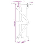 Porta Scorrevole con Set Hardware 85x210 cm Legno Massello Pino