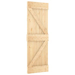 Porta Scorrevole con Set Hardware 70x210 cm Legno Massello Pino