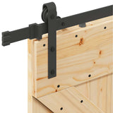 Porta Scorrevole con Set Hardware 90x210 cm Legno Massello Pino