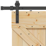 Porta Scorrevole con Set Hardware 90x210 cm Legno Massello Pino