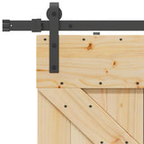 Porta Scorrevole con Set Hardware 90x210 cm Legno Massello Pino