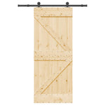 Porta Scorrevole con Set Hardware 85x210 cm Legno Massello Pino