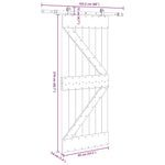 Porta Scorrevole con Set Hardware 85x210 cm Legno Massello Pino