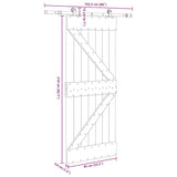 Porta Scorrevole con Set Hardware 85x210 cm Legno Massello Pino