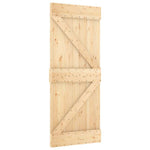 Porta Scorrevole con Set Hardware 70x210 cm Legno Massello Pino