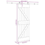 Porta Scorrevole con Set Hardware 70x210 cm Legno Massello Pino