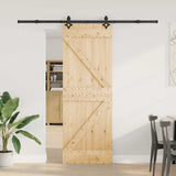 Porta Scorrevole con Set Hardware 70x210 cm Legno Massello Pino