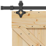 Porta Scorrevole con Set Hardware 90x210 cm Legno Massello Pino