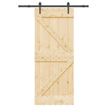 Porta Scorrevole con Set Hardware 85x210 cm Legno Massello Pino