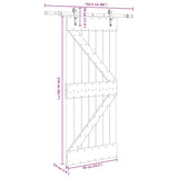 Porta Scorrevole con Set Hardware 85x210 cm Legno Massello Pino