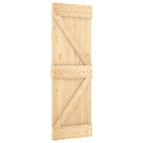 Porta Scorrevole con Set Hardware 70x210 cm Legno Massello Pino