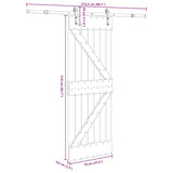 Porta Scorrevole con Set Hardware 70x210 cm Legno Massello Pino