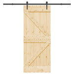 Porta Scorrevole con Set Hardware 85x210 cm Legno Massello Pino