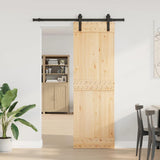 Porta Scorrevole con Set Hardware 70x210 cm Legno Massello Pino