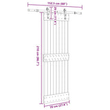 Porta Scorrevole con Set Hardware 70x210 cm Legno Massello Pino