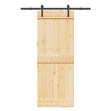 Porta Scorrevole con Set Hardware 80x210 cm Legno Massello Pino