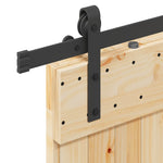 Porta Scorrevole con Set Hardware 80x210 cm Legno Massello Pino