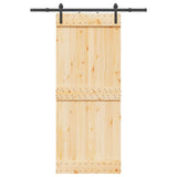 Porta Scorrevole con Set Hardware 85x210 cm Legno Massello Pino