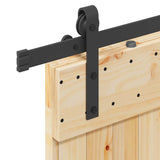 Porta Scorrevole con Set Hardware 85x210 cm Legno Massello Pino