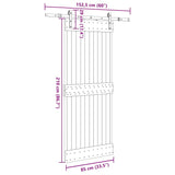 Porta Scorrevole con Set Hardware 85x210 cm Legno Massello Pino