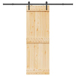 Porta Scorrevole con Set Hardware 70x210 cm Legno Massello Pino