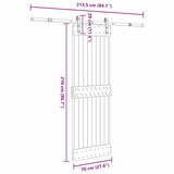 Porta Scorrevole con Set Hardware 70x210 cm Legno Massello Pino