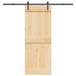 Porta Scorrevole con Set Hardware 80x210 cm Legno Massello Pino